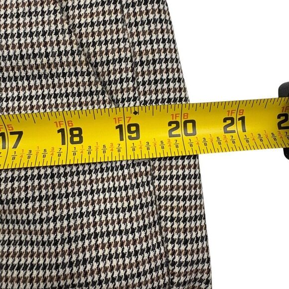 Banana Republic Avery Houndstooth Plaid Ankle Pants Preppy Chic Neutral 12 Short - Picture 10 of 15